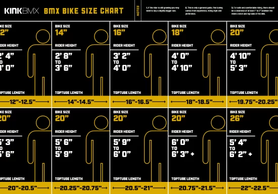 Complete Bike Size Chart