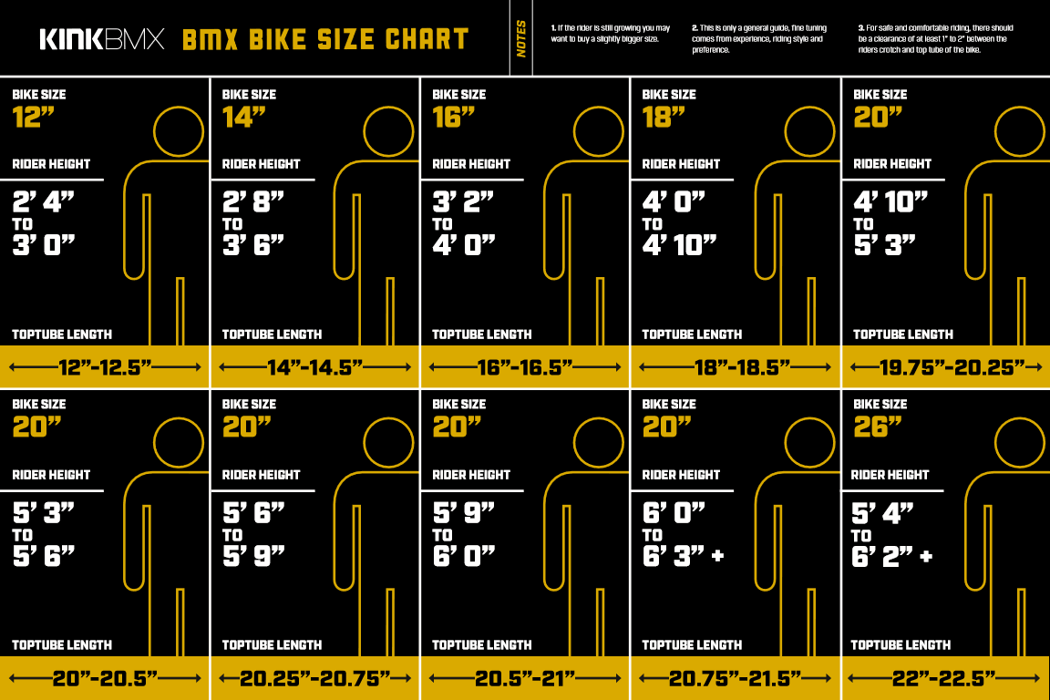 Complete Bike Size Chart