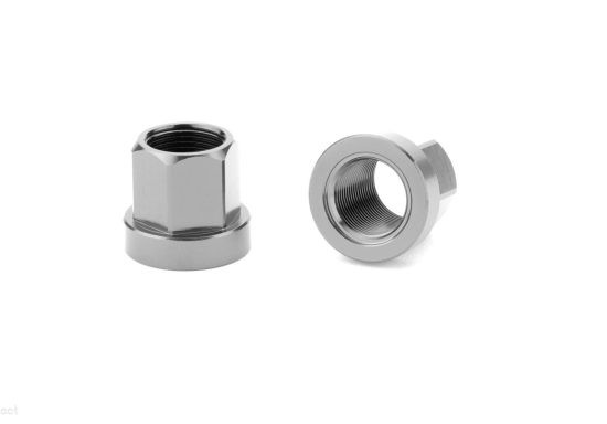 Mission Axle Nuts Steel - Silver - Pair